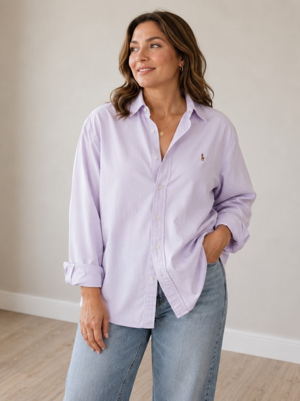 Ralph Lauren Lavender cotton Button-Down Shirt